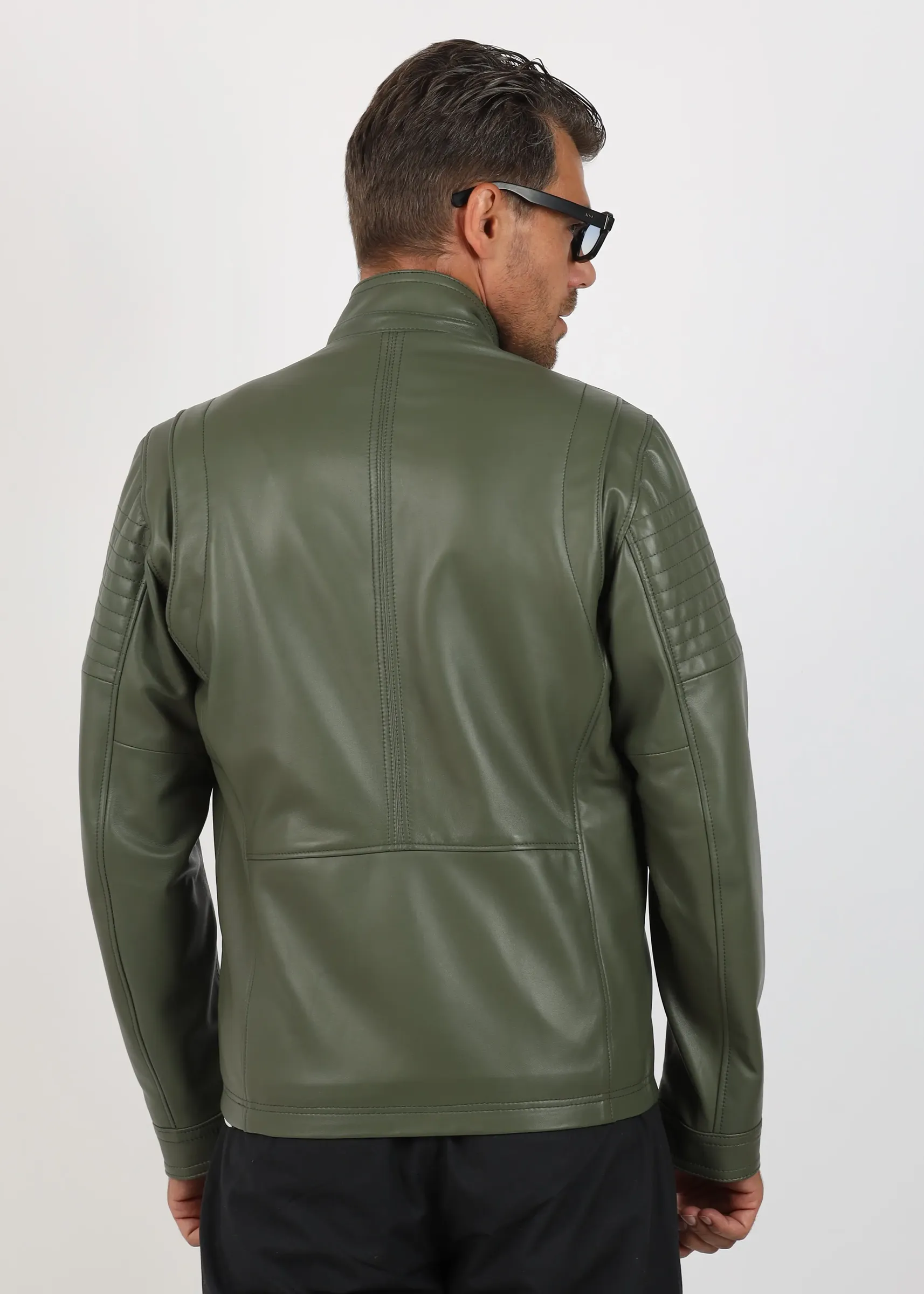 Geacă de Bărbați din Piele de Miel Urban Model Filip Verde