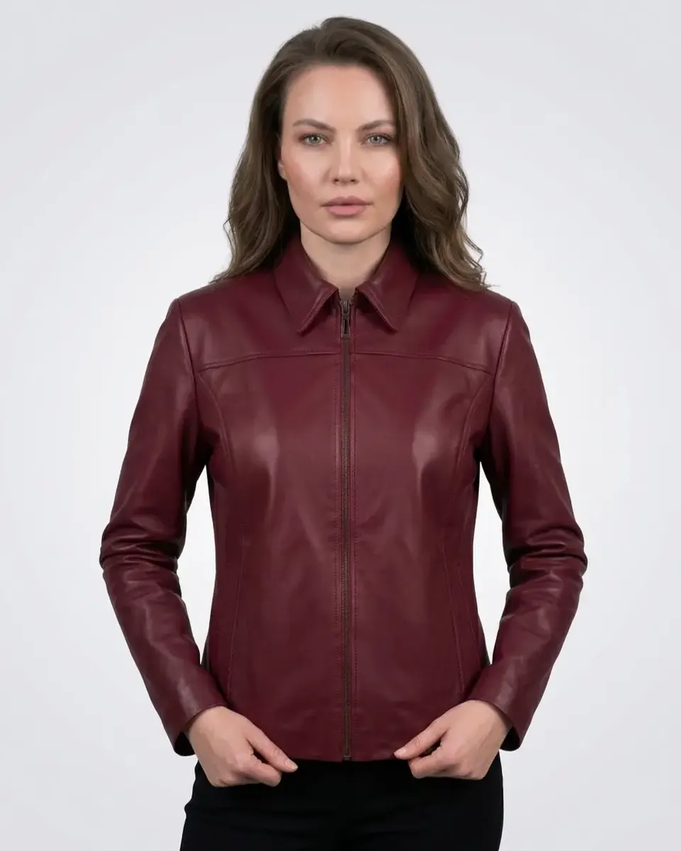 Geacă de Damă din Piele de Miel Model Elena Bordo