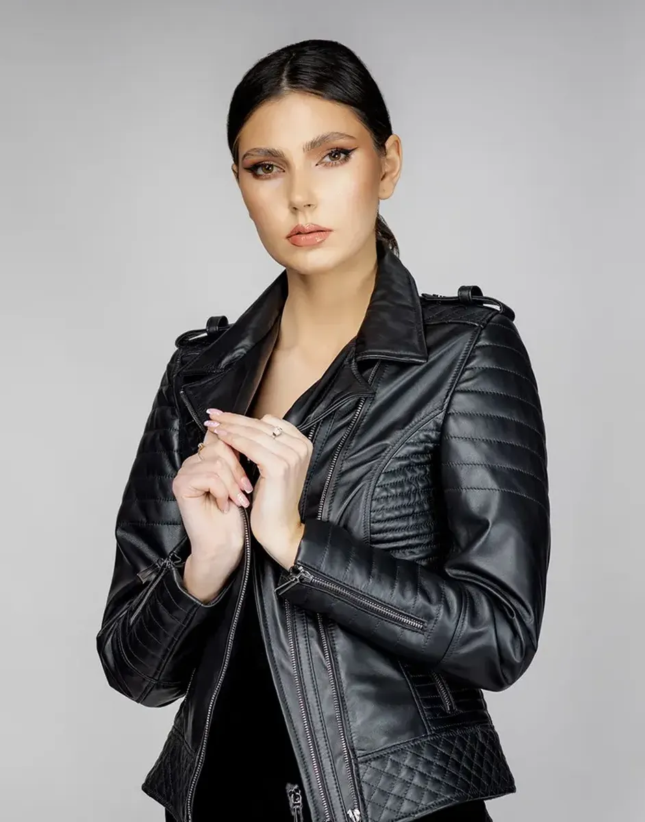Geacă de Damă din Piele de Miel Model Ella
