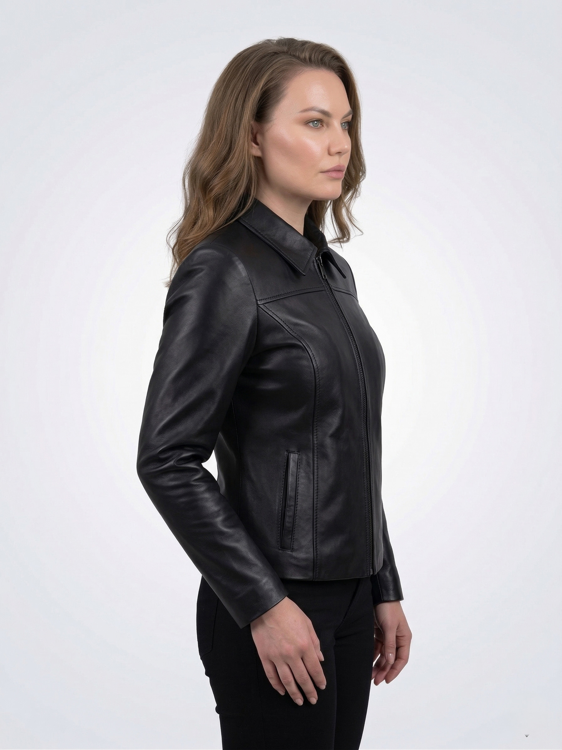 Geacă de Damă din Piele de Miel Model Elena Negru - imagine 2