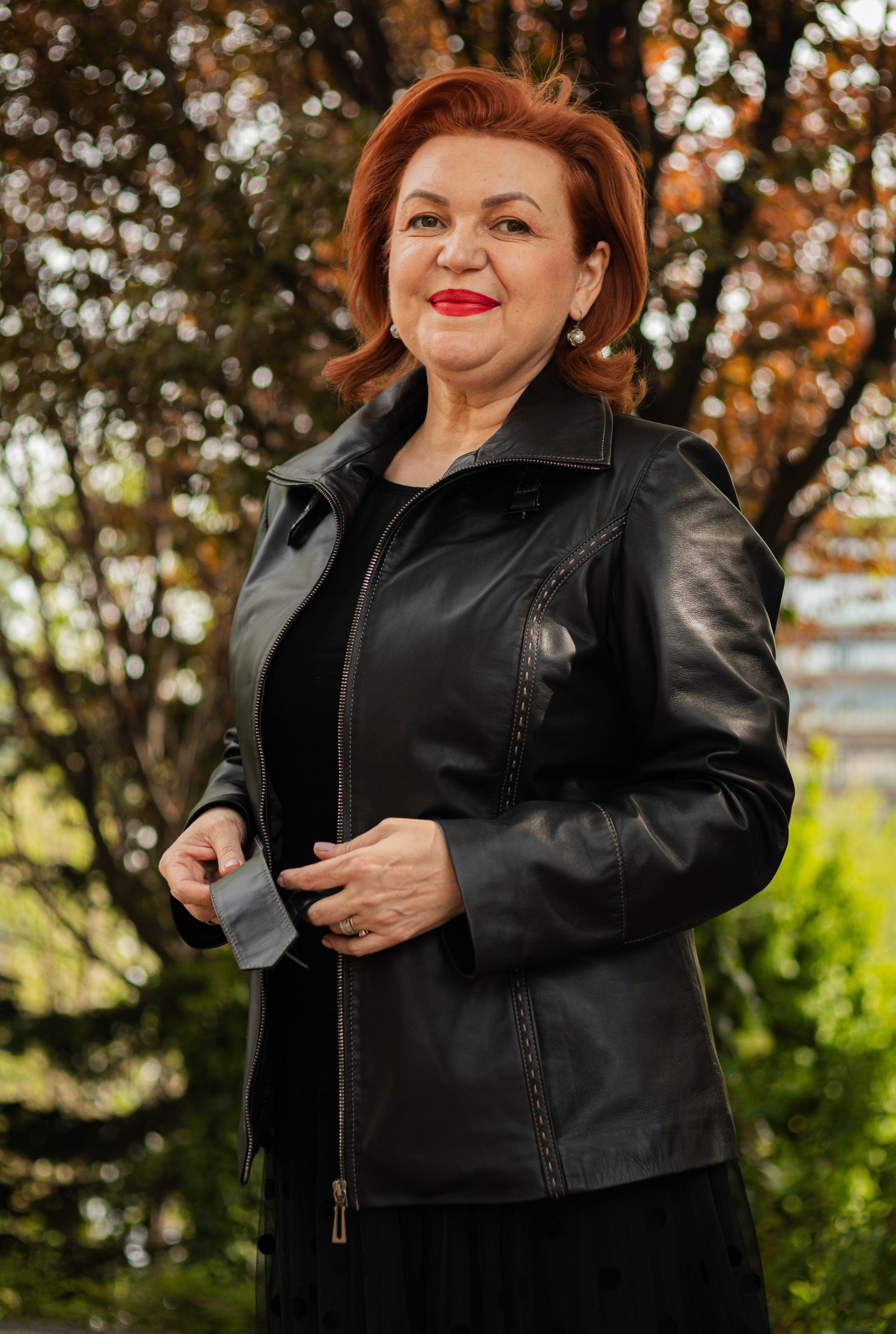 Geacă de Damă din Piele de Miel Model Clasic Emilia Negru - imagine 10