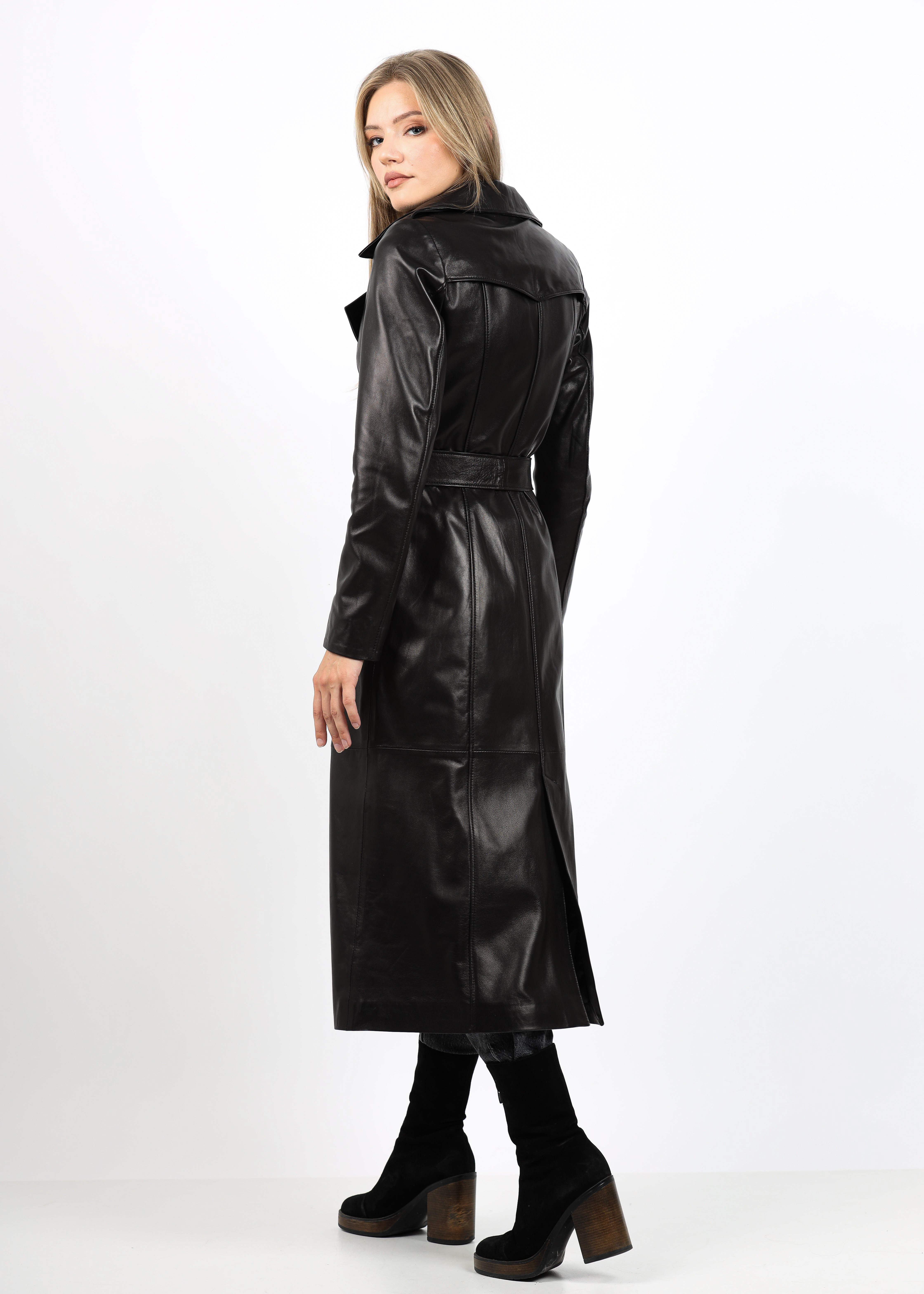Trench din Piele de Miel Model Xena - imagine 2